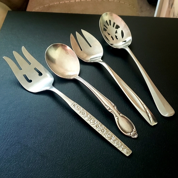 Kitchen | Vintage Rogers Stainless Pieces Serving Forks And Spoons Set ...